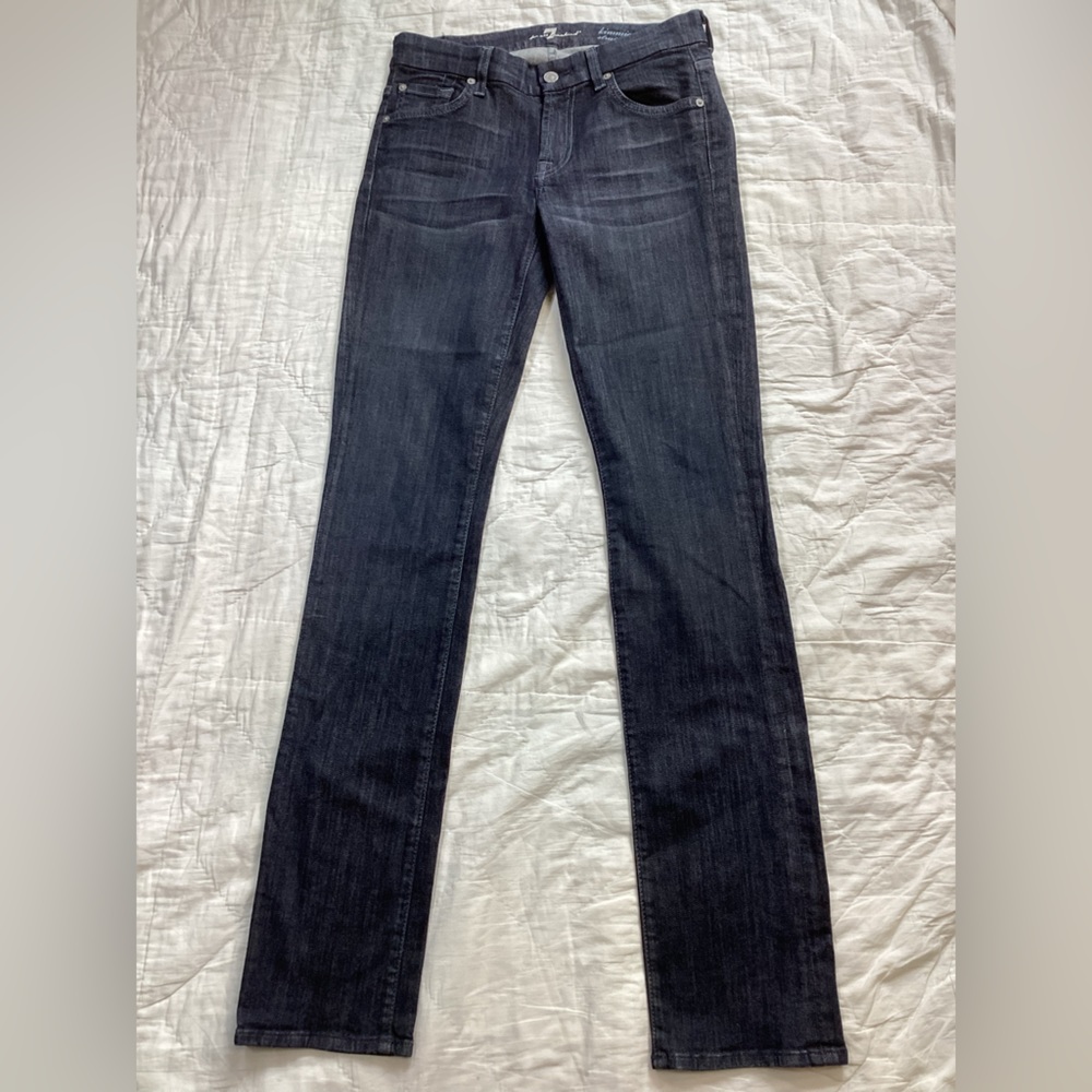 7 For All Mankind Kimmie Straight Leg Dark Wash Jeans 26 Tall.